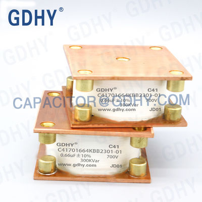 GDHY Water Cooled Capacitor C41-BB2 0.66uF 700V 300KVar Resembling Alcon FP-7-300 for Induction Melting Machine, Induction Heating Furnace, etc.