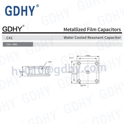 GDHY WATER COOLED CAPACITOR C41-BB3 10UF 700V 500kVar (Alcon FP-36-500) INDUCTION HEATING LOW DF