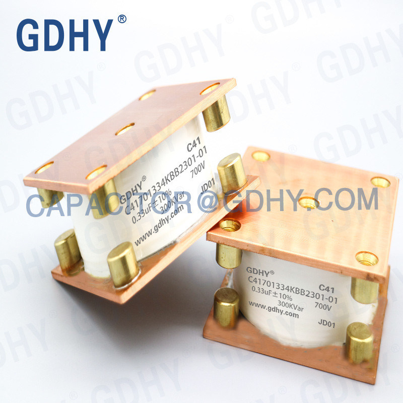GDHY Water Cooled Capacitor C41-BB2 0.33uF 700V 300KVar Resembling Alcon FP-7-300 for Induction Melting Machine, Induction Heating Capacitor