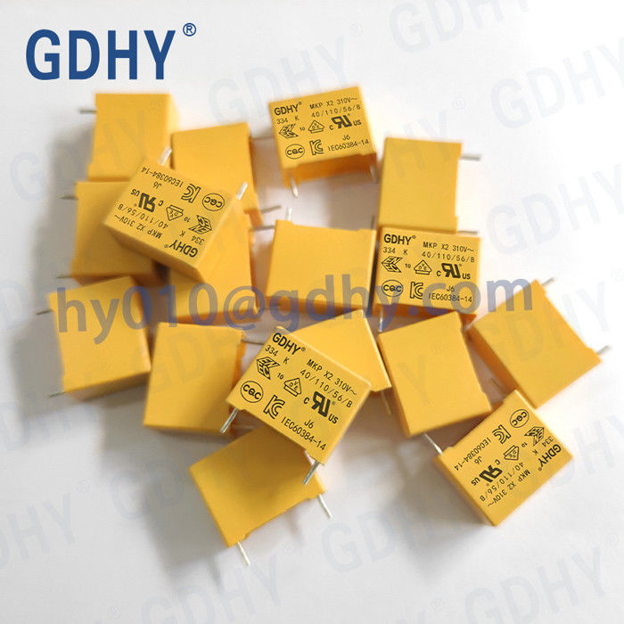 X2 Class 334 310V 0.33UF MKP Safety Polyester Film Capacitor Yellow High Power Resistance